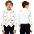 thumbnail image 2 of iiniim Boys Trumpet Honor Guard Team Uniform Long Sleeve Marching Band Jacket Drummer White 6, 2 of 7