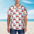 thumbnail image 4 of Goofa Cartoon Helicopter Hawaiian Shirt for Men, Unisex Summer Beach Casual Short Sleeve Button Down Shirts,Aloha Tropical Floral print shirt-Small, 4 of 9