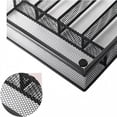 thumbnail image 2 of Metal Mesh Drawer Organizer, 5 Compartment Silverware Tray for Kitchen, Office Desk, Flatware Cutlery Storage, Black, 12.6"x8.6", 2 of 7