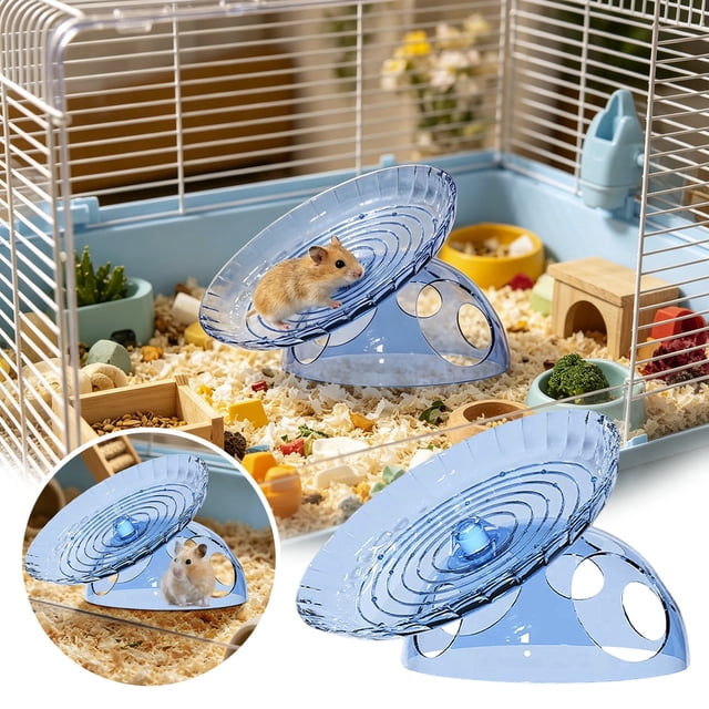 Fournitures pour Animaux Petit Animal Exercice Course Hamster Roue Disque Rotatif Rouleau Cachette Ronde Cage d'Activités Souris Hérisson Jouet Interactif Sûr Silencieux Silencieux Jeu Enrichissement Gym