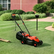 Topcobe 14 Inch Electric Push Lawn Corded Mower with Grass Bag for Garden Yard, Red
