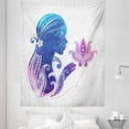 thumbnail image 1 of Feminine Tapestry, Girl's Silhouette with Flowers on Her Hair Floral Ornaments Spa Art, Fabric Wall Hanging Decor for Bedroom Living Room Dorm, 5 Sizes, Purple Blue, by Ambesonne, 1 of 1