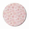 thumbnail image 1 of Floral Mouse Pad for Computers, Monochrome Simple Bushes Flowers and Leaves Botanical Rhythmic Illustration, Round Non-Slip Thick Rubber Modern Mousepad, 8" Round, Pale Pink and White, by Ambesonne, 1 of 2