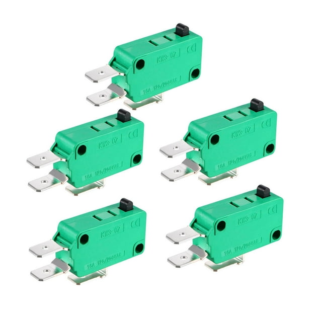 Uxcell 5PCS KW3-OZ 16A 125/250VAC Interruptores Eléctricos Micro de Tipo de Acción de Botón