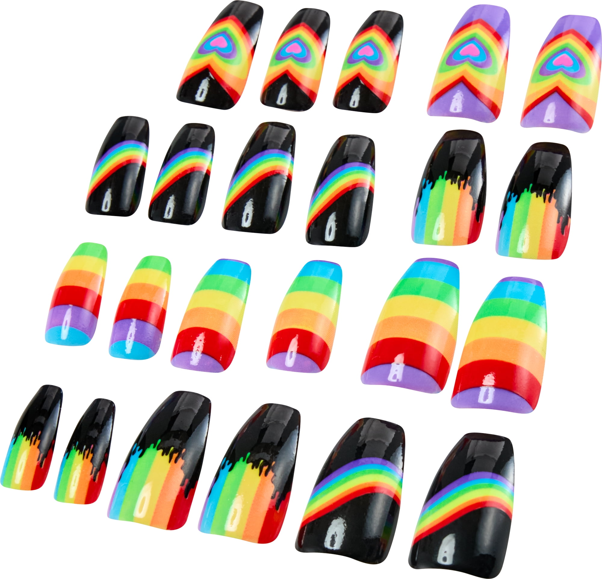 Rubies Rainbow Nail Kit with 24 Press-On Nails