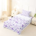 thumbnail image 5 of Erosebridal Kawaii Purple Butterflies Twin Sheet Sets,Rustic Lavender Blossom Bedding For Girl 3pcs, 5 of 6