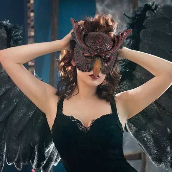 Stunning Realistic Owl Mask - Comfort Halloween Half Face for Adults, Cosplay & Parties