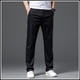 thumbnail image 1 of Pantalones de hombre de longitud completa con cremallera, rectos, de seda de hielo, lavado de negocios, pantalones largos casuales avanzados, pantalones de poliéster para hombre, 1 of 4