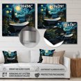 Designart "Blue Starlight Bathroom IV In Blue and Yellow"Raven Animal