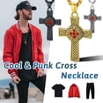 thumbnail image 4 of FaithHeart Knights Templar Seal Necklace for Men Gold Plated Stainless Steel Retro Punk Christ Fellow-Soldiers Jewelry Gift for Son Brother Christmas, 4 of 9