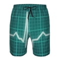 thumbnail image 3 of Goofa ECG Wave Printed Mens Swim Trunks Summer Quick Dry Short Beach Swimwear Bathing Suits-Small, 3 of 9