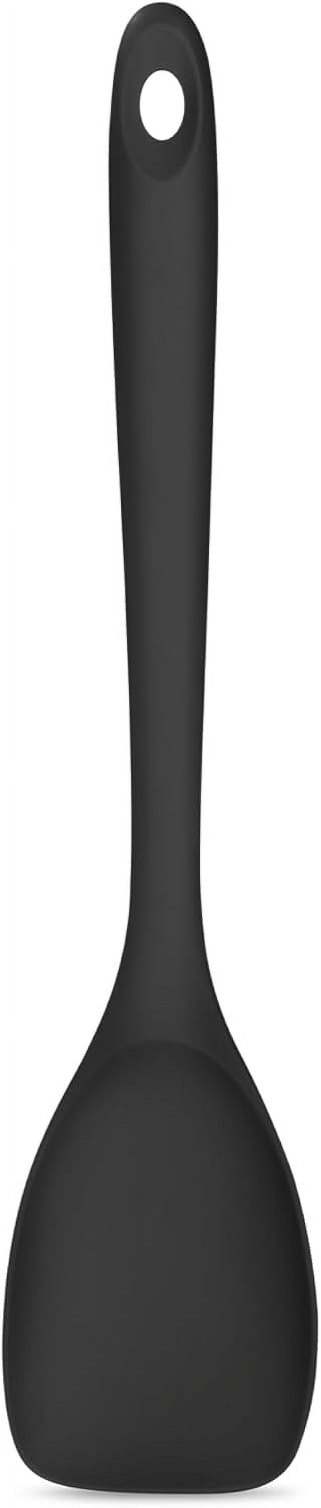 600ΒΊF Heat Resistat Spatula Spoon: U-Taste Flexible Silicone Cooking Scoop Spoonula, Serving Mixing Scraping Food in Non-Stick Pan Cookware, Seamless Multifunctional Kitchen Utensil (Black)