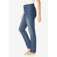 thumbnail image 6 of Woman Within Plus Size Petite Stretch Built-In Slimming Panel Straight Leg Jeans, 6 of 6