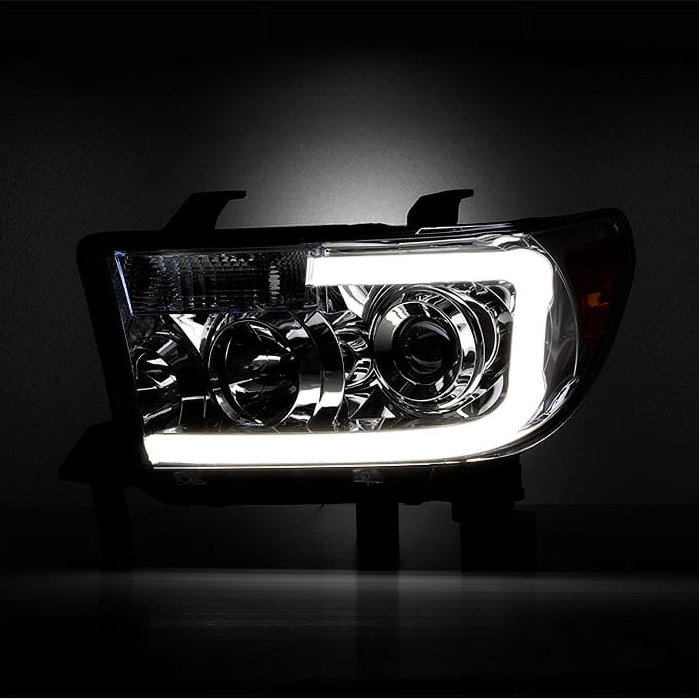 AKKON - For 2007-2013 Toyota Tundra | 2008-2017 Sequoia SMD LED Tube Projector Headlights Replacement Pair Set