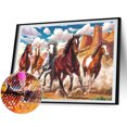thumbnail image 1 of Kit de pintura de diamante 5D Caballos al galope Full Square Drill Rhinestone DIY Arts Likrtyny decoración de arte, 1 of 9