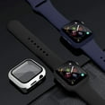 thumbnail image 3 of [3 Pack] Case Compatible with Apple Watch 44mm SE Series iWatch 6 5 4 Built-in Screen Protector, All-Around Ultra-Thin Bumper Full Cover Hard PC Protective Case, Black, Navy Blue, White,3 Pack, 3 of 5