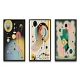 thumbnail image 2 of Designart "Retro Abstract Illustration Divine Secrets VI" Modern Geometric Framed Wall Art Set Of 3 - Blue Abstract Frame Gallery Wall Set For Home Decor, 2 of 6