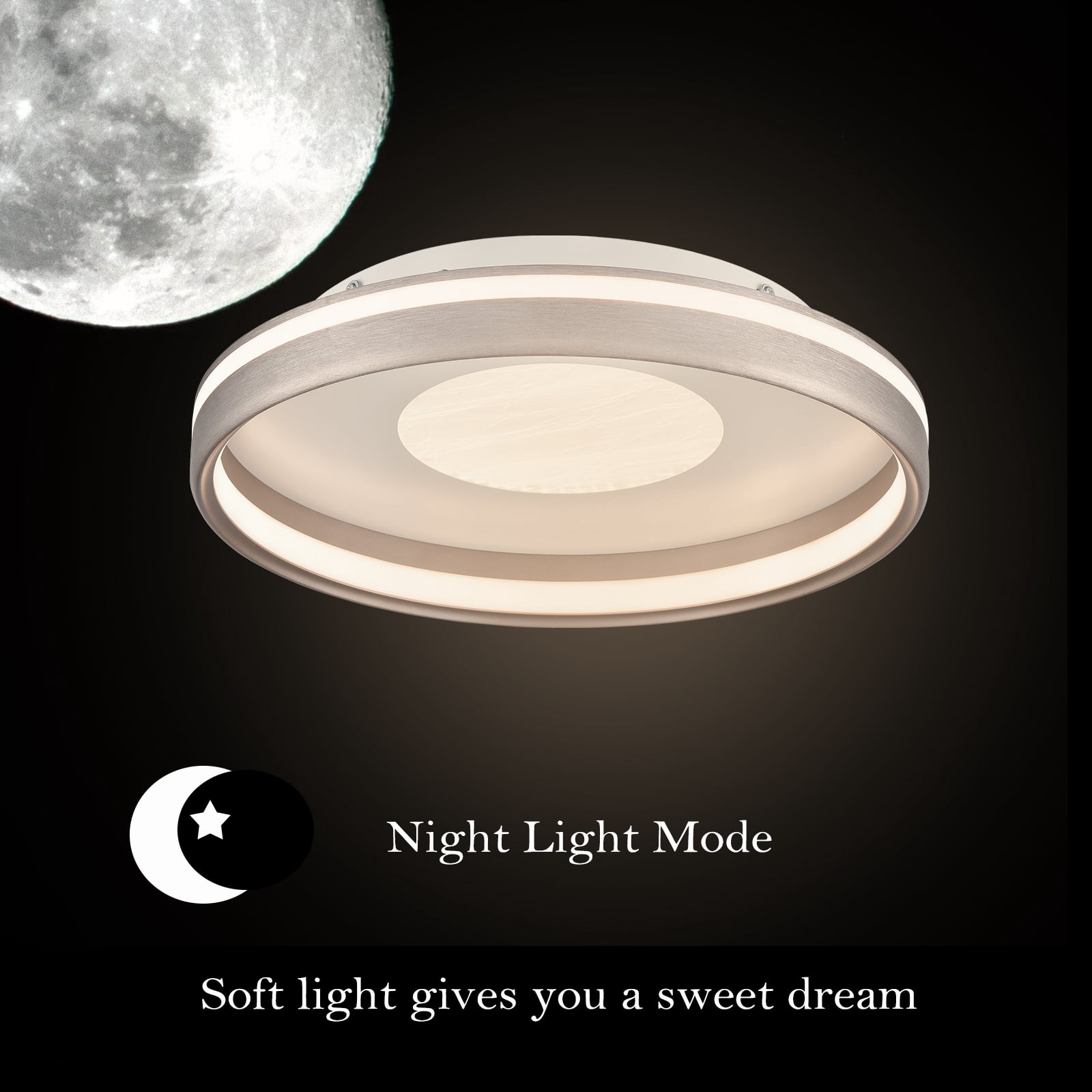 Ancona Modern LED Flush Mount Ceiling Light with Remote Control