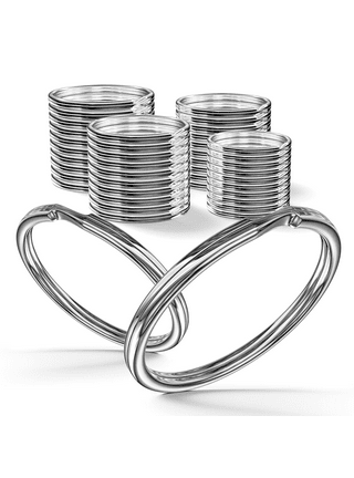 Lot of (x20) Heavy Duty Silver Metal Flat Split Key Rings Heart Shaped Car  Key Ring Key Chain Rings Women Men Kids DIY Craft Arts Projects Making