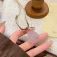 thumbnail image 1 of Ethnic Style Natural Stone Peace Buckle Necklace Adjustable Agate, 1 of 4