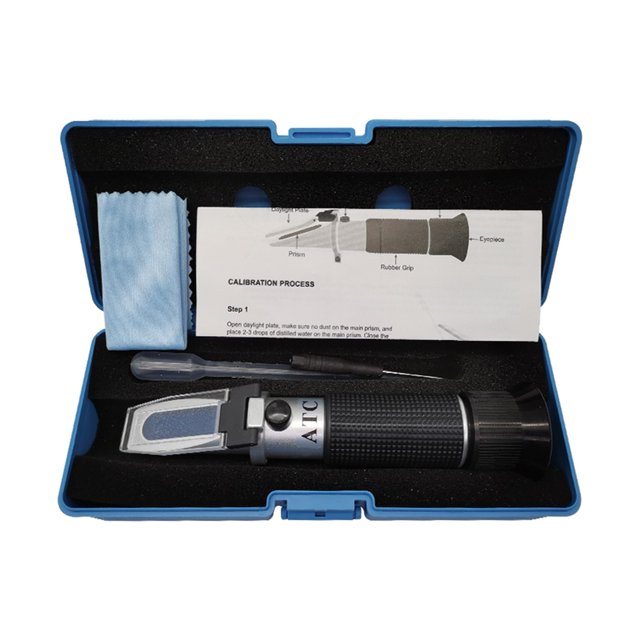 2 In 1 Beer Wort Refractometer,0-32% Tester Meter Specific Gravity 1.000-1.120 Hydrometer Tester Before Brewing ,Clear Data