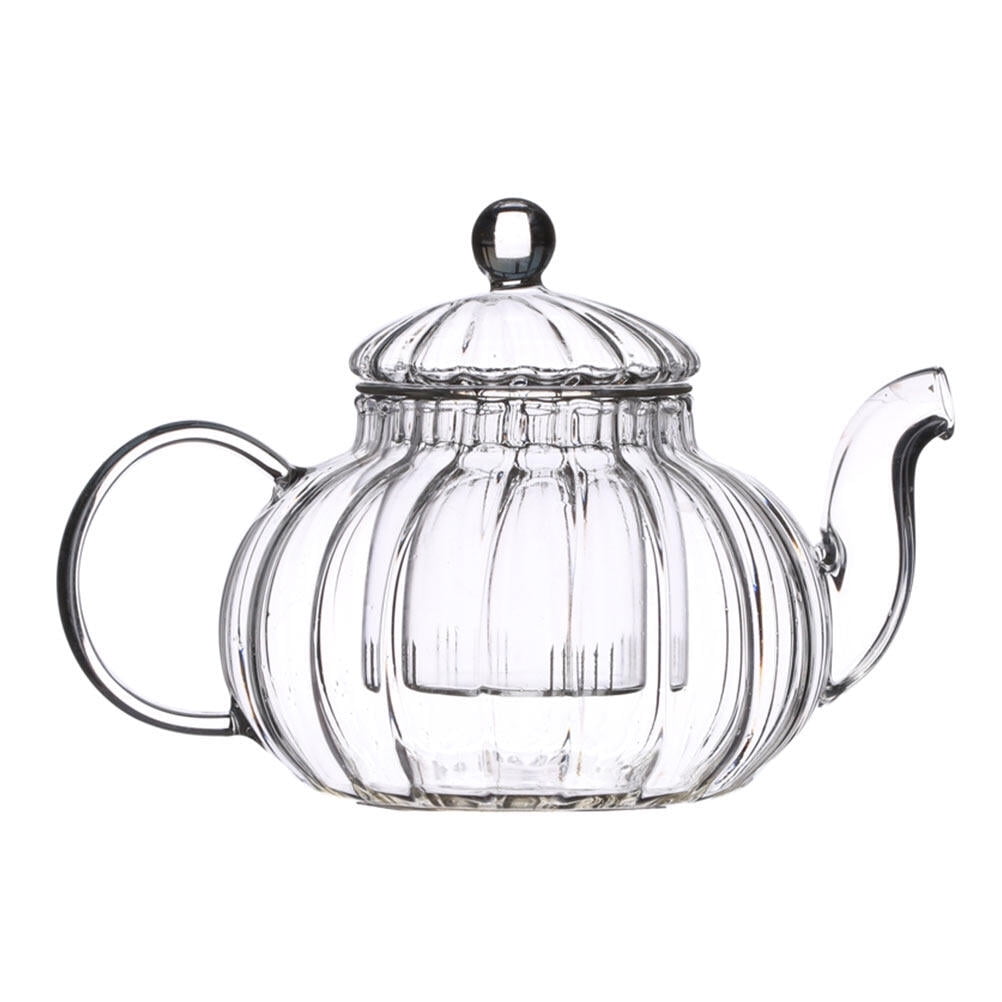 NUOLUX 1Pc HeatResistant Tea Pot Glass Kettle Tea Pot PumpkinShape
