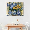 thumbnail image 3 of PIKWEEK Farmhouse Floral Bathroom Decor Wall Art Rustic Flower Tulips Hydrangea Butterfly Blue Yellow Pictures Wall Decor Relax Soak Unwind Sign Canvas Painting Prints Artwork Framed for Bathroom, 3 of 5