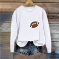 thumbnail image 2 of Uootdi Game Day Long Sleeve Sweatshirt for Women Funny Letter Print Graphic Top Fall Fashion Sports Tops, 2 of 4