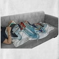 thumbnail image 6 of Fitness Soft Flannel Fleece Throw Blanket, Strong Is a New Skinny Composition Birds Flowers Barbell, Cozy Plush for Indoor and Outdoor Use, 60" x 80", Dark Coral Blue Grey, by Ambesonne, 6 of 6