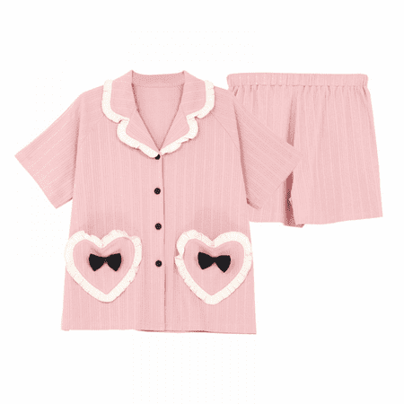 

Mother s Day Gift: Cute and Comfy Short Pajama Set for Women Soft and Breathable Material Perfect for Summer Nights or Lounging at Home((Size): XL; 132-154 pounds;)