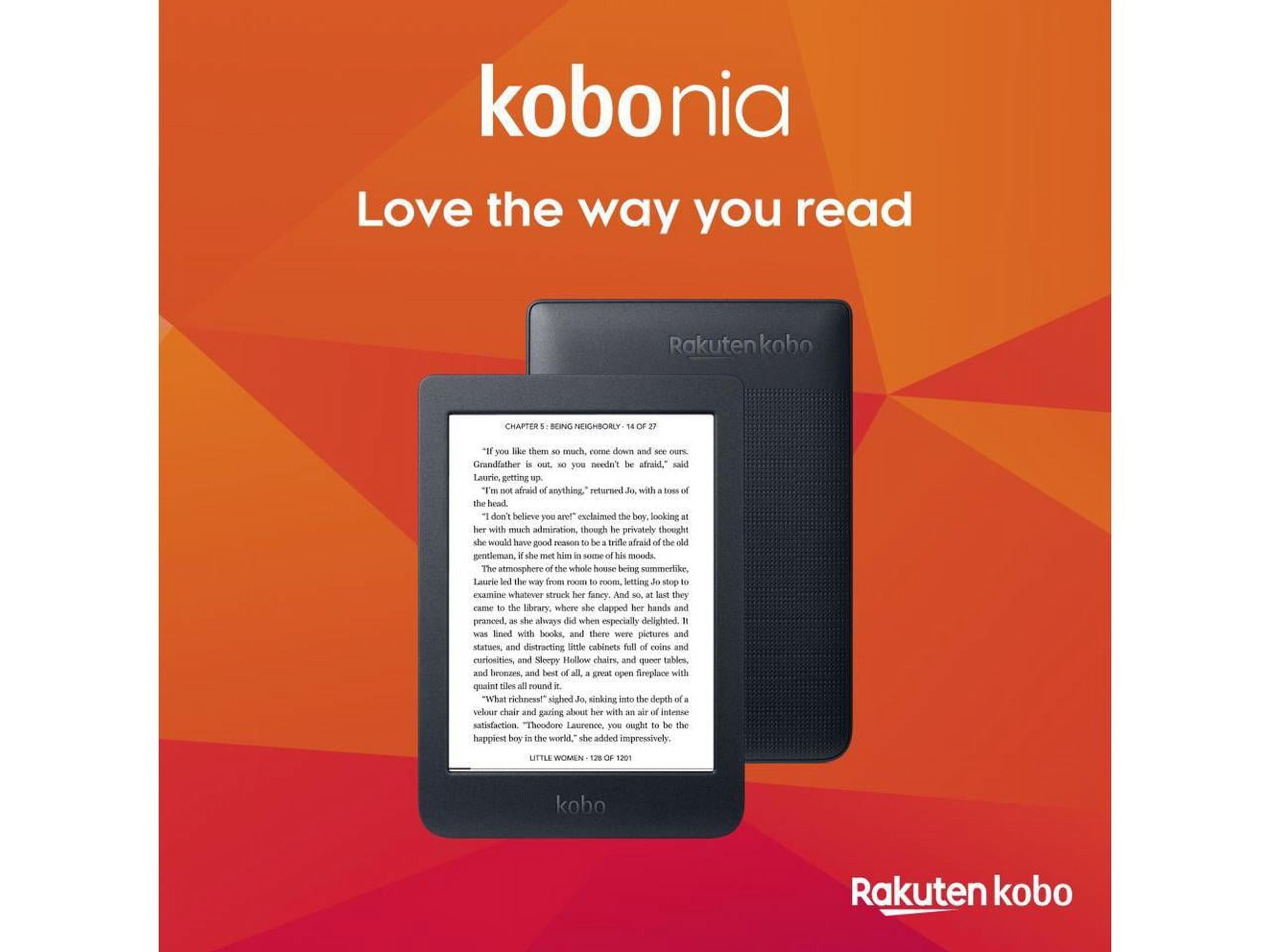 Kobo Nia | Liseuse eBook| Écran Tactile eInk Carta 6’’ Anti-Reflets |  Luminosité réglable | WiFi | Capacité 6000 eBooks