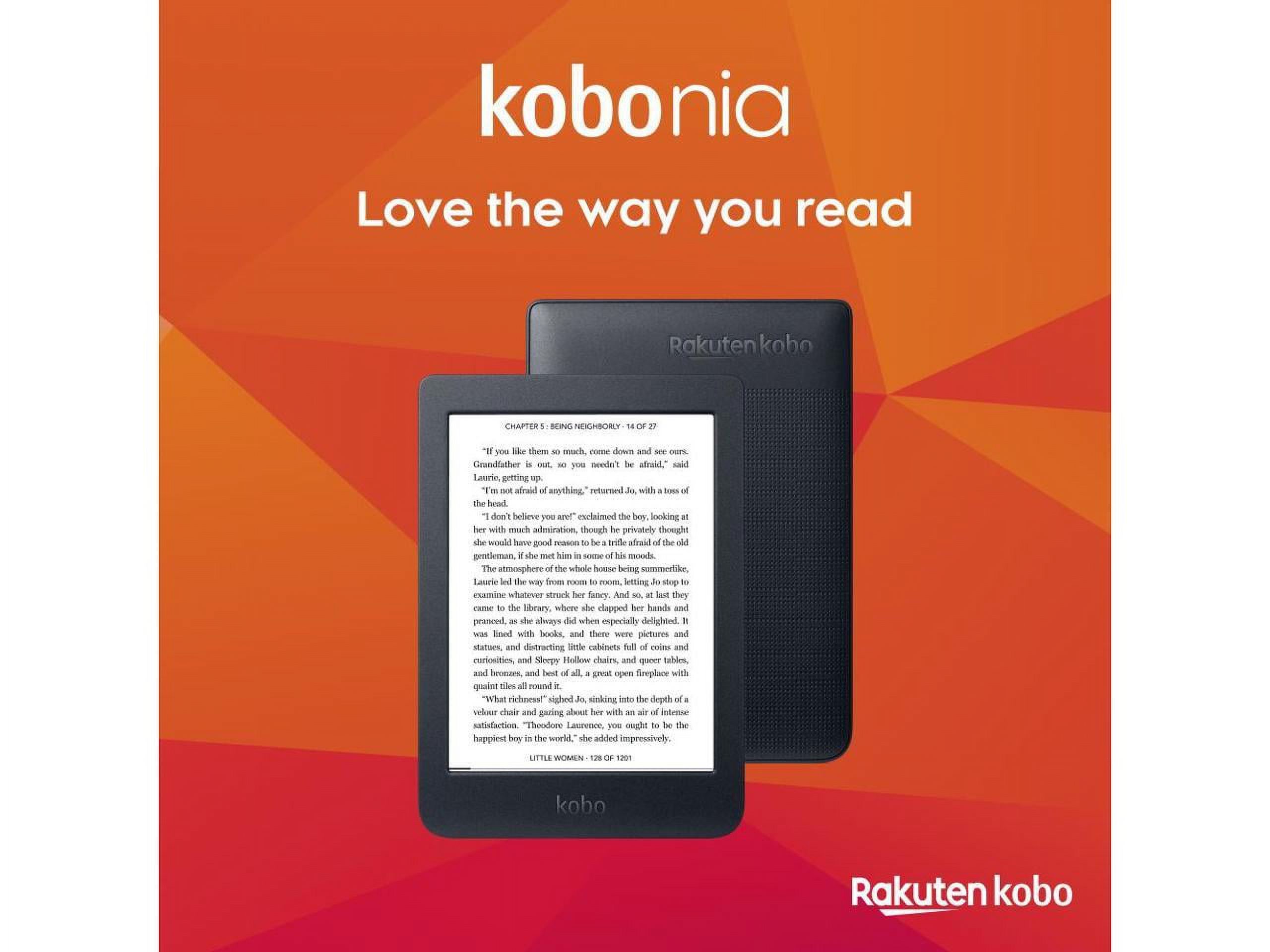 Kobo Nia | eReader | 6" Glare Free Touchscreen | Adjustable Brightness | Thin & Light | eBooks | WiFi | 8GB of Storage | Carta E Ink Technology | Black - image 5 of 5