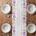 thumbnail image 4 of Table Runner 72 Inches Long for Kitchen Dining, Easter Bunny Dresser Scarf Farmhouse, Dining Table Decorations for Wedding/Parties, Farmhouse Watercolor Eggs Flower Wood Grain 14 x 72 In, 4 of 8