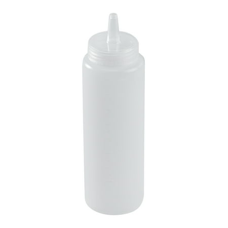 Plastic Squeeze Bottle, Condiment Bottle - Clear - Premium Plastic - 8 oz - Precision Tip - 1ct Box