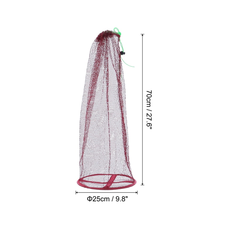 Uxcell 30 Inch Fishing Net Foldable Fishing Replacement Net Nylon Fishing Bait Mesh Burgundy Uxcell 30 Inch Fishing Net Foldable Fishing Replacement Net Nylon Fishing Bait Mesh Burgundy
