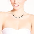 thumbnail image 4 of Fashionable Black Crystal Beads and Pearls Sterling Silver Chain Necklace, 4 of 4