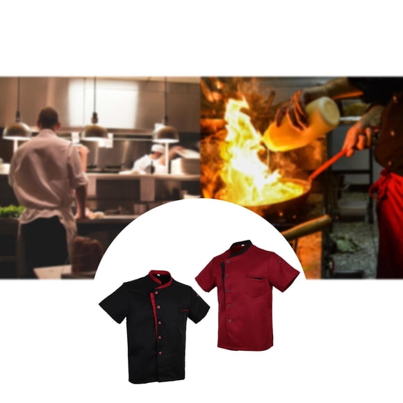 Chaqueta , para proteger, de , de cocina de Hotel, color , BLESIY chaqueta de chef de manga corta