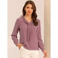 thumbnail image 2 of Blusa Elegante de Oficina Allegra K con cuello de Lazo y Manga Larga Color Malva S, 2 of 5