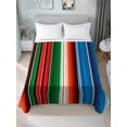 thumbnail image 4 of Twin XL Flat Sheet 66"x102", Mexican Serape Soft Lightweight Bedding Flat Sheets Only, Colorful Stripes Vertical Lines Abstract Brushed Microfiber Top Bed Sheet, Breathable StainResistant Bedsheets, 4 of 9