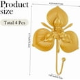 thumbnail image 2 of 4Pcs Golden Single Hooks 3D Flower Heavy Duty Room Wall Mounted Metal Iron Retro Farmhouse Boho Decorative Coat Hooks for Hanging Things Hat Scarf Towels Purse Home Decor, 2 of 8