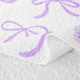 thumbnail image 5 of Manfei Purple Bow Love Heart Flower Twin Quilt Set for Girls, Cute Ribbon Twin Coverlet Set, 5 of 7
