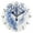 Black, variant on Blue Wolf Flowers Watercolor Round Wall Clock Silent Analog Battery Operated Black Pointer Home Decor 9.84" Diameter