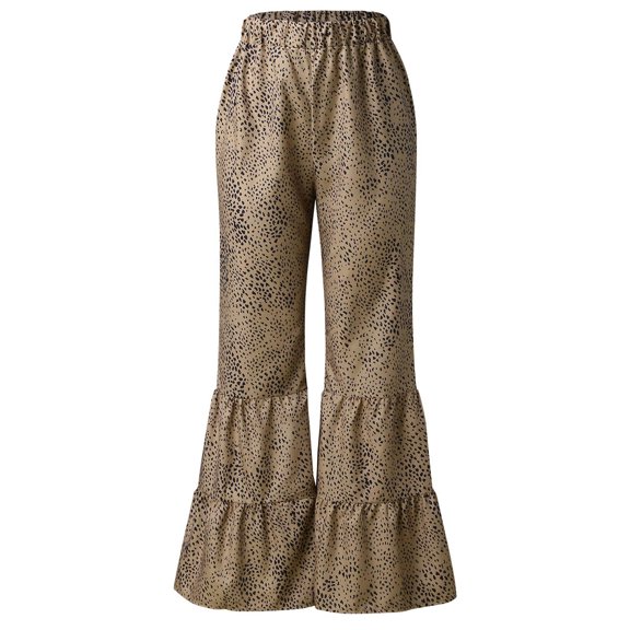 Vedolay Women's Pants For Work Women's Plus Size Chain Flare Leg Bell Bottom Pants,Coffee XXL