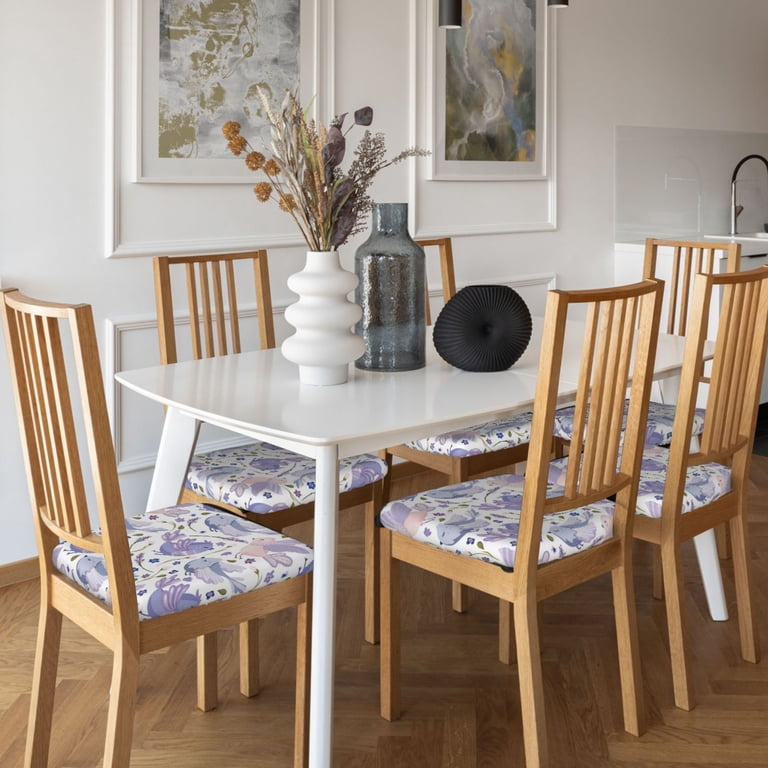 Chair Covers for Dining Chairs Lavender Flowers Bird Purple