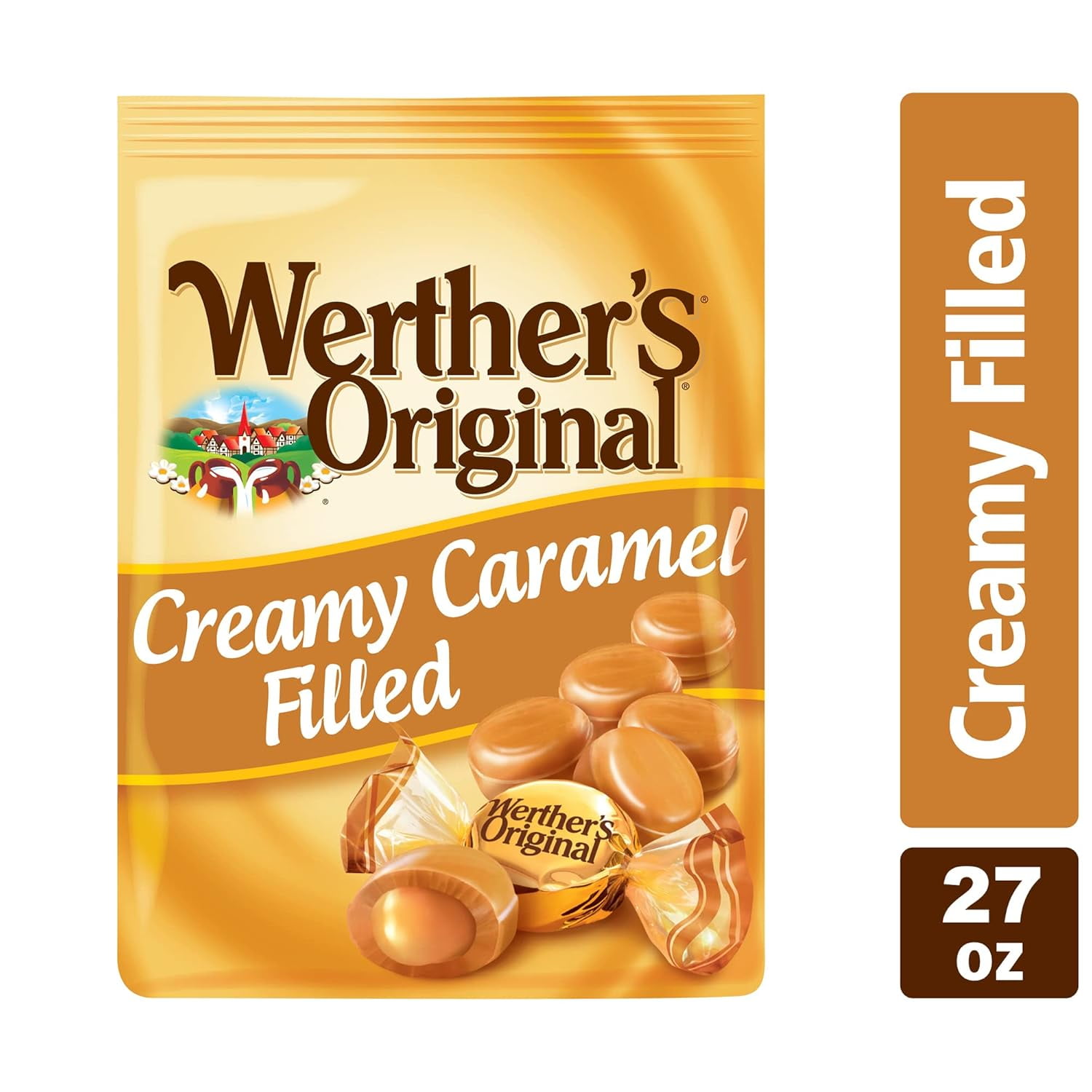 ORIGINAL | CREAMY CARAMEL FILLED | Individually Wrapped Hard Candies | 2 Pack 27 oz Bag