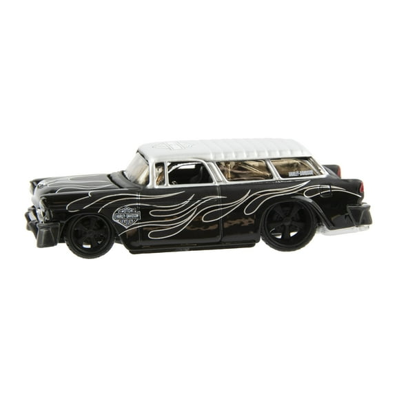 Maisto 1:64 Harley Davidson Custom 1955 Chevrolet Nomad Car in Black