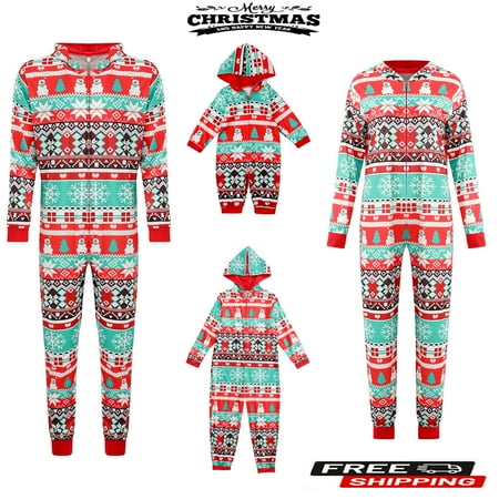 

ESASSALY Christmas Family Matching Pajamas Women Jumpsuit Jammies Men Clothes Sleepwear Long Sleeve Pjs