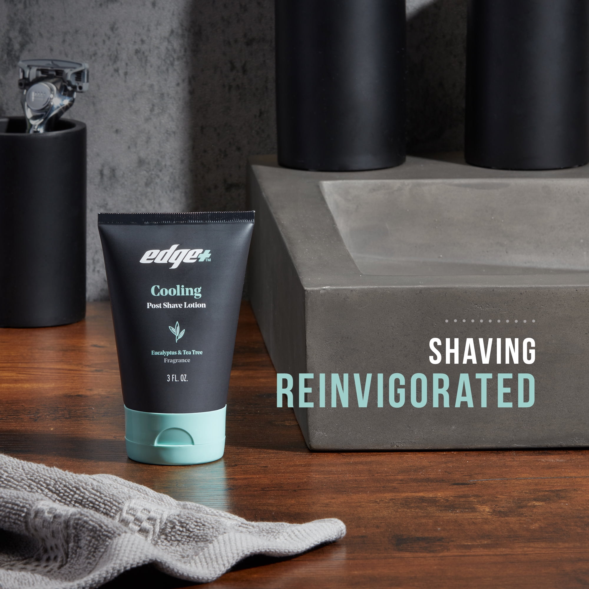 Edge Post Shave Cooling Mens Lotion, 3 Oz, Fights Dry Skin, All Skin Types