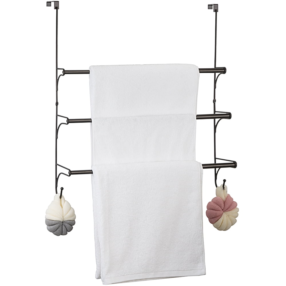 Adjustable Over The Door Towel Rack Metal Wire Retractable Towel Holder