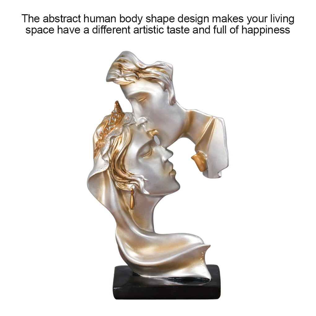 New modern abstract sculpture art kiss couple statue home decor ornaments Resin